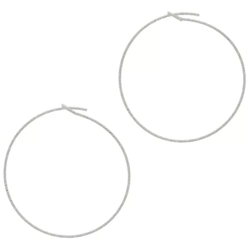 Orecchini a cerchio diamantato da personalizzare 35x0,8 mm - Argento 925 x2