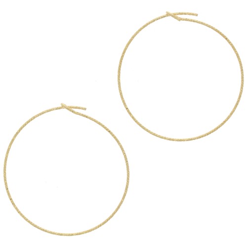 Orecchini a cerchio diamantato da personalizzare 35x0,8 mm- arg925 Dorato x2