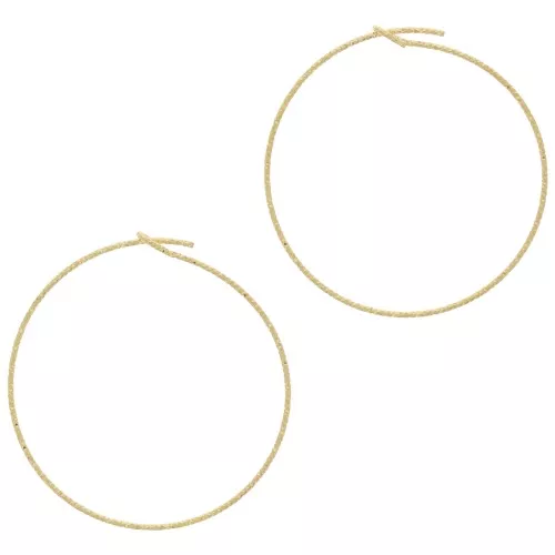 Orecchini a cerchio diamantato da personalizzare 35x0,8 mm- arg925 Dorato x2