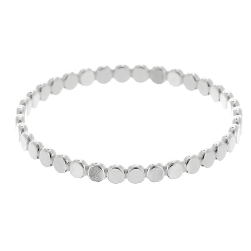 Anello fine - tondi appiattiti - Misura 54 - Argento 925 x1