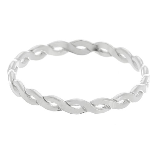 Anello sottile ritorto - Effetto onda - Misura 54 - Argento 925 x1