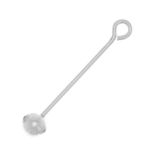 Chiodini a testa tonda 17x0,6 mm con pallina svitabile - Argento 925 x1
