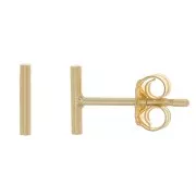 Orecchini perno a forma di T da 6 mm - Gold filled x2