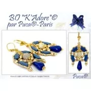 Perla in vetro Konos® par Puca® 4x2mm Opaque Blue Ceramic Look x10g