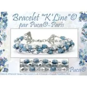 Perla in vetro Konos® par Puca® 4x2mm Opaque Blue Ceramic Look x10g