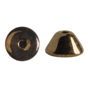 Perla in vetro Konos® par Puca® 4x2mm Dark Gold Bronze x10g