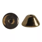 Perla in vetro Konos® par Puca® 4x2mm Dark Gold Bronze x10g