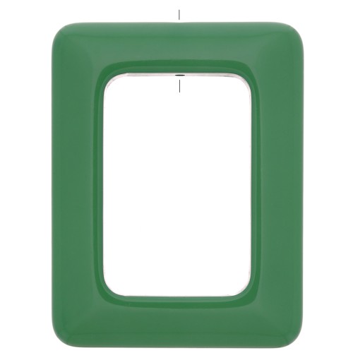 Ciondolo rettangolare in resina opaca 45x35 mm - Verde x1