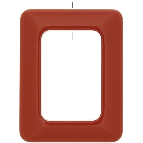 Pendente rettangolare in resina opaca 45x35 mm - Terracotta x1