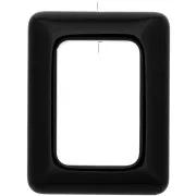 Ciondolo rettangolare in resina opaca 45x35 mm - Nero x1