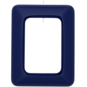 Ciondolo rettangolare in resina opaca 45x35 mm - Blu navy x1