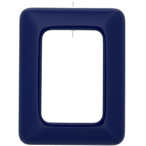 Ciondolo rettangolare in resina opaca 45x35 mm - Blu navy x1
