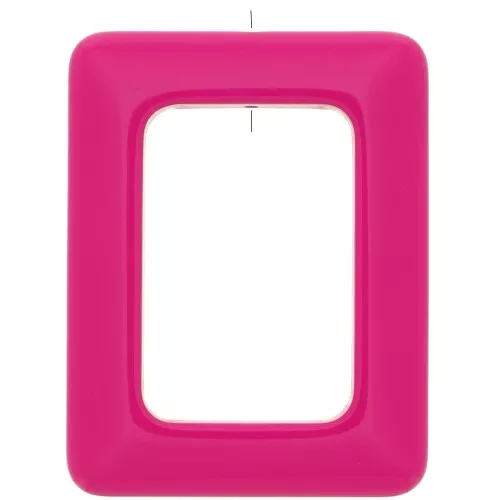 Ciondolo rettangolare in resina opaca 45x35 mm - Fucsia x1