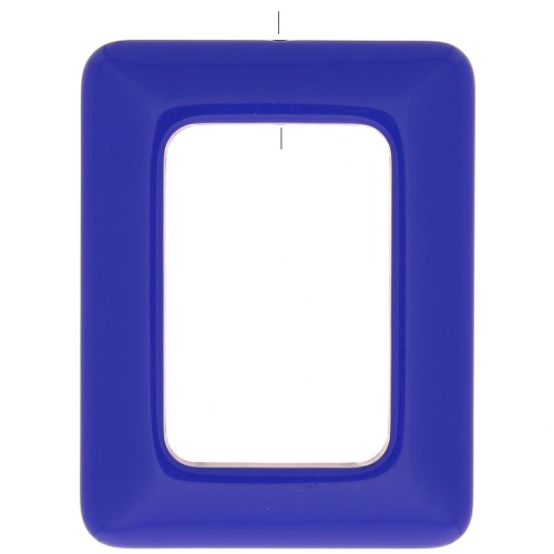 Ciondolo rettangolare in resina opaca 45x35 mm - Royal Blue x1