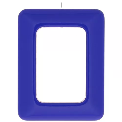 Ciondolo rettangolare in resina opaca 45x35 mm - Royal Blue x1