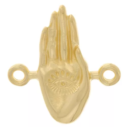 Distanziatore a mano 20x18 mm -occhio -Dorato con oro fino x1