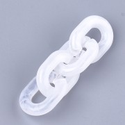 Maglia acrilica ovale 24x18 mm - Trasparente marmorizzato - Bianco x1|raw }}
