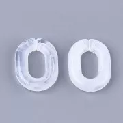 Maglia acrilica ovale 24x18 mm - Trasparente marmorizzato - Bianco x1