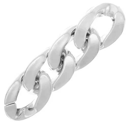 Maglia ovale ritorta in plastica 30x21 mm - Argento x1
