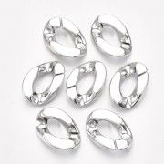 Maglia ovale ritorta in plastica 30x21 mm - Argento x1