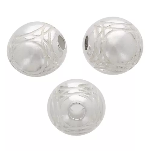Perlina rotonda - Palla da petanque 10 mm - Placcata argento x1