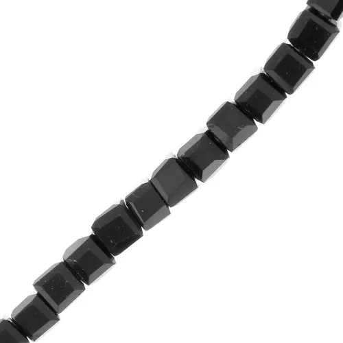 Perline cubi in vetro sfaccettate 2.5 mm - Nero x23cm