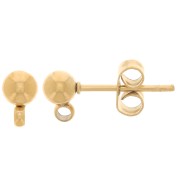 Chiodi di orecchie sfera da 4 mm con anello chiuso - Acciaio inox 304 Oro x2|raw }}