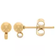 Chiodi di orecchie sfera da 4 mm con anello chiuso - Acciaio inox 304 Oro x2