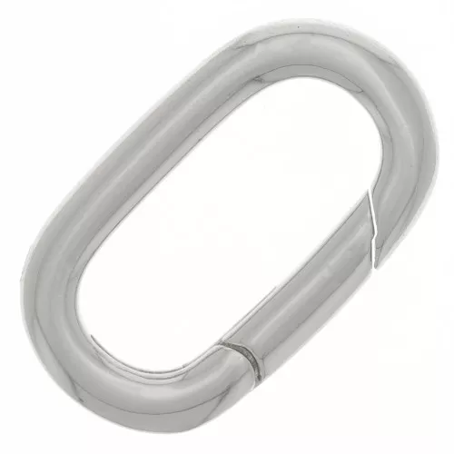 Chiusura moschettone ovale 22x13 mm - Rodio x1