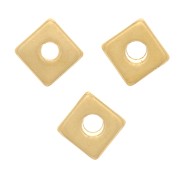 Perline rondelle quadrate - Heishi - 4 mm -Dorato con oro fino x10|raw }}