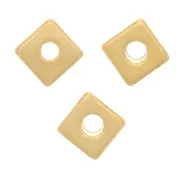 Perline rondelle quadrate - Heishi - 4 mm -Dorato con oro fino x10