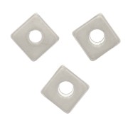 Perline rondelle quadrate - Heishi - 4 mm - Placcatura argento antico x10
