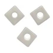 Perline rondelle quadrate - Heishi - 4 mm - Placcatura argento antico x10