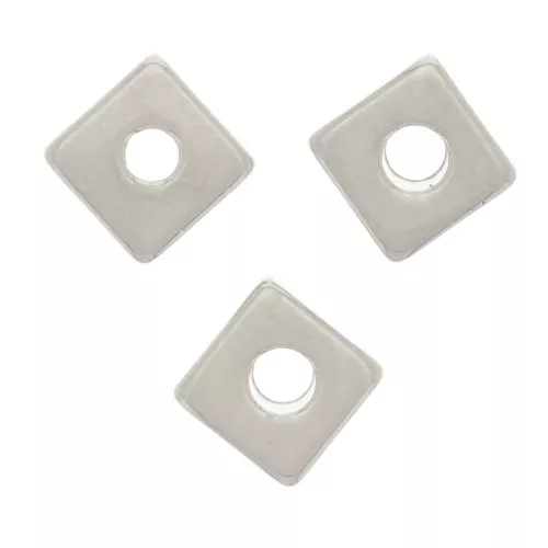 Perline rondelle quadrate - Heishi - 4 mm - Placcatura argento antico x10