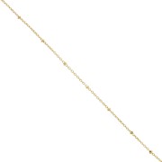 Catena a maglia Forzatina da 1,8 mm con perle appiattite in acciaio inossidabile 304, placcato oro x99cm|raw }}