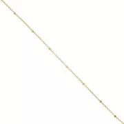 Catena a maglia Forzatina da 1,8 mm con perle appiattite in acciaio inossidabile 304, placcato oro x99cm