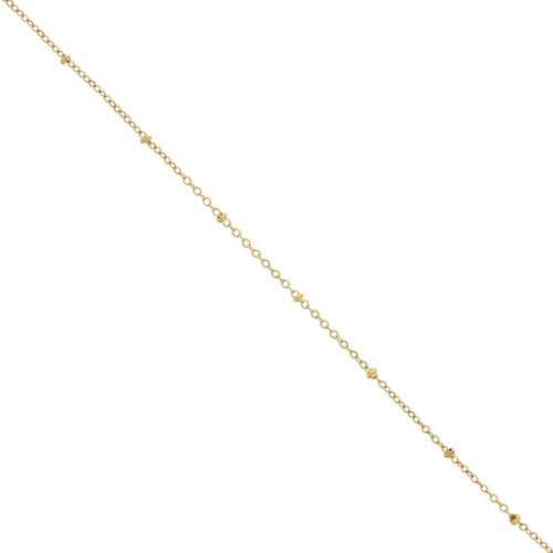 Catena a maglia Forzatina da 1,8 mm con perle appiattite in acciaio inossidabile 304, placcato oro x99cm