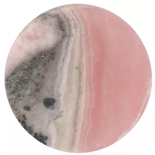 Cabochon piatto rotondo- disco -pietra semi preziosa 12 mm - Rodocrosite x1