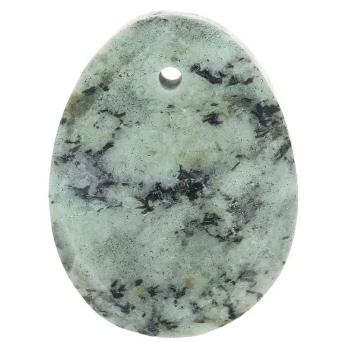 Pendente ovale sfaccettato 20x15 mm - Turchese africano - Diaspro x1