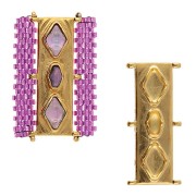 Cymbal - Distanziatore perline Delica 11/0 31x14 mm Gerakari - dorato oro fino x1