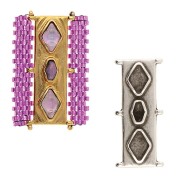 Cymbal - Distanziatore perline Delica 11/0 31x14 mm Gerakari - Argento antico