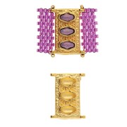 Cymbal - Connettore per Delica 11/0 18x14 mm Korakas - dorato oro fino x1