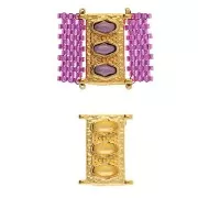 Cymbal - Connettore per Delica 11/0 18x14 mm Korakas - dorato oro fino x1