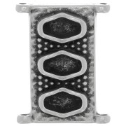 Cymbal - Connettore per perline Delica 11/0 18x14 mm Korakas - Argento anticox1