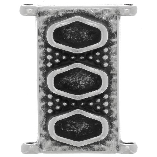 Cymbal - Connettore per perline Delica 11/0 18x14 mm Korakas - Argento anticox1