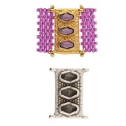 Cymbal - Connettore per perline Delica 11/0 18x14 mm Korakas - Argento anticox1