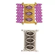 Cymbal - Connettore per perline Delica 11/0 18x14 mm Korakas - Argento anticox1