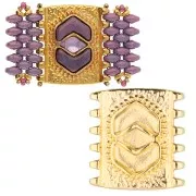 Cymbal - Connettore a perlina SuperDuo 24x23 mm Pitrofos - Dorato oro fino x1