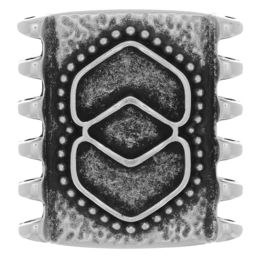 Cymbal - Connettore per perline Pitrofos SuperDuo 24x23 mm - Argento antico x1