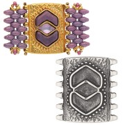 Cymbal - Connettore per perline Pitrofos SuperDuo 24x23 mm - Argento antico x1